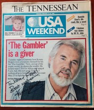Kenny Rogers Country Singer autografo firmato unico nel suo genere certificato di autenticità