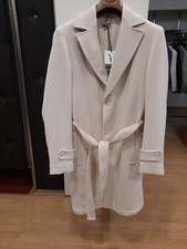 Cappotto Bianco Uomo Invernale Elegante Sportivo Con Cintura