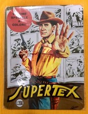 TARGA IN METALLO COPERTINA - TEX - SUPERTEX - BLISTERATO SIGILLATO CM.16X21