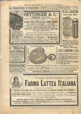 Stampa antica pubblicità FARINA LATTEA OETTINGER e altro 1894 Old antique print