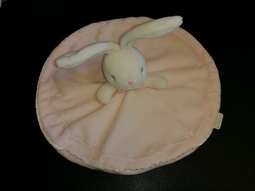 Doudou plat rond - lapin, rose