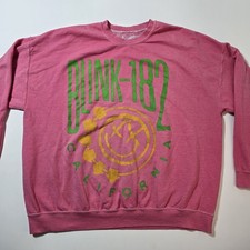Felpa girocollo Blink 182 Crappy Punk Rock rosa taglia L/XL