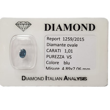 Diamante ovale blu - blu, blister