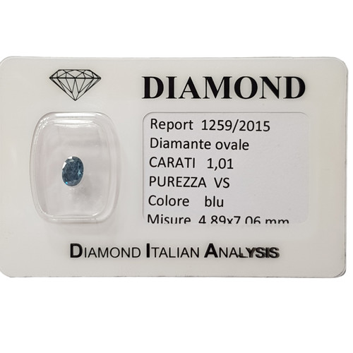 Diamante ovale blu blister - blu,