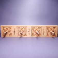 Chiave/Cappello in legno intagliato a mano da parete 4 pioli appendiabiti portagioie casale