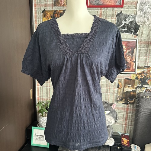 Blusa blu navy scuro - , bordo