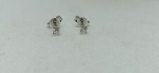 Orecchini punto luce in oro bianco  18 kt  con diamanti ct 0,06