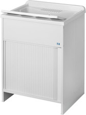 Lavatoio Lavapanni in PVC, Chiusura a Serrandina, Resistente All'Umidità, Vasca 