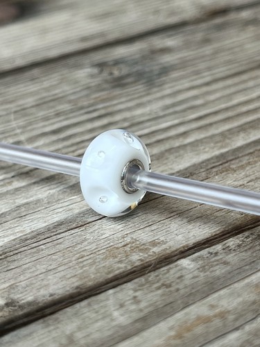 Trollbeads vetro bolle bianche