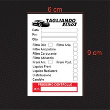 Etichette Adesive Tagliando Auto Moto Officina 6x9 cm – Promemoria Manutenzione