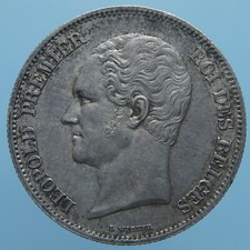 BELGIO LEOPOLDO I 2 1/2 FRANCHI 1849 NUMISMATICA MONETA ARGENTO RARA SILVER COIN