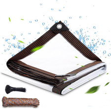 Telone Impermeabile Trasparente Spesso, 3,5 X 4,5 M, Copertura Antipioggia, Resi