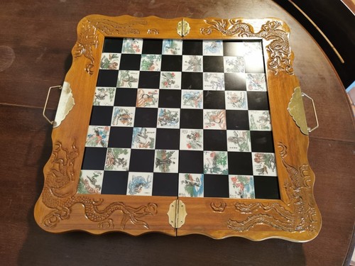 Scacchiera legno con - scacchiera, in