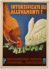 SANZIONI ECONOMICHE 1935.36 INTENSIFICATE GLI ALLEVAMENTI CARTONCINO PROPAGANDA