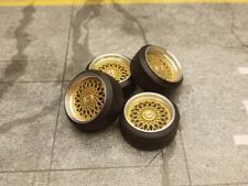 Cerchi SD 15 pollici "ALU" BBS RS oro 30 mm 1:18 modellino auto tuning