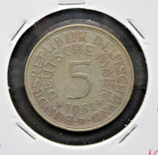 Moneta 1951 Germania 5 Marchi Argento Ag. (C.00)