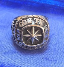 925 ARGENTO ANELLO ROSA DEI VENTI VINTAGE 