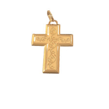 18kt yellow gold plate cross
