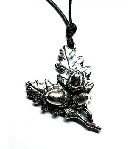 Collana con foglia ghianda - con,