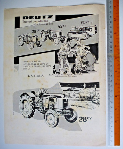 Pubblicità deutz trattori - deutz,