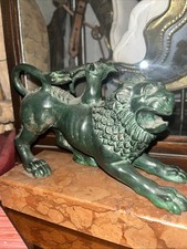 CHIMERA Scultura in Bronzo con base in marmo Splendido Pezzo da Collezione