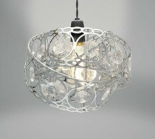 Paralume lampada metallo glamour pendente design twist gemma argento facile montaggio luce