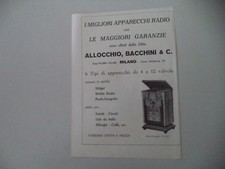 advertising Pubblicità 1932 RADIO FONOGRAFO ALLOCCHIO BACCHINI 74 CA/G
