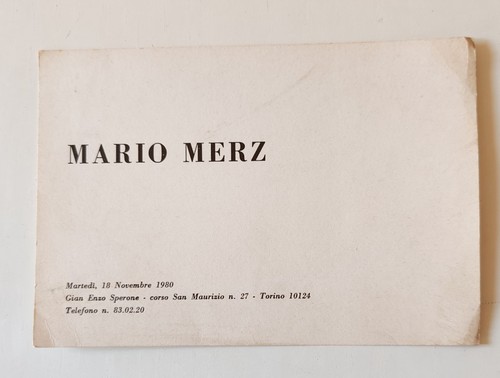 Mario merz invito ephemera - mario,