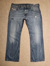 Vintage ITALIA Uomo DIESEL ZATINY 008TL 36x32 patch invecchiato lavoro riparato BELLO!