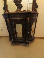 Specchiera antica da ingresso Con Pannelli  Dipinti Ad Olio E Foglia Oro 