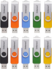 Basic Line - Chiavette USB 2.0 Da 4 GB, Con Pratica Etichetta, Giallo, Verde, Ne