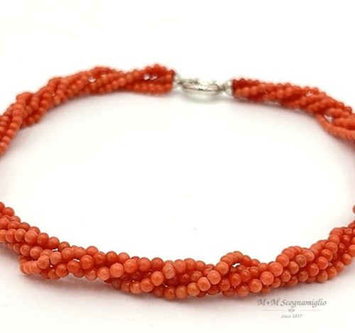 Collana corallo mediterraneo - corallo,