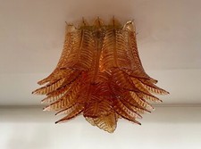 Lampada da soffitto Murano - 32 bicchieri felci ambra