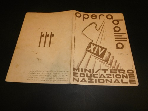 Pagella anni opera - '30, balilla