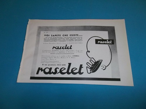 Pubblicita 1940 raselet - pubblicita',