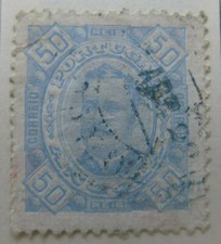 Portogallo Angola 1893-94 50c carta gessata perfetta 12 1/2 usati A16P33F589