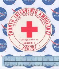 ADESIVO STICKER VINTAGE AUFKLEBER REGIONALE PRONTO INTERVENTO AMBULANZE GAVIRATE