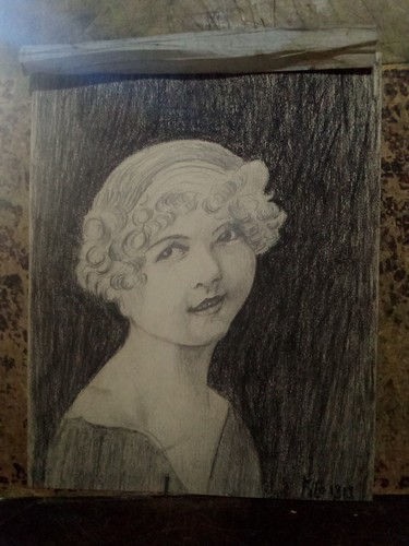 Disegno antico volto giovane - disegno,