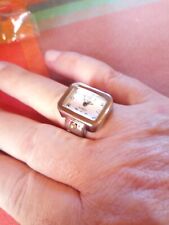 Anello in acciaio con orologio funzionante, per anulare. 