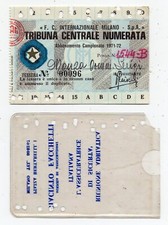 Tessera Abbonamento Stagione Calcistica 1971 / 1972 - FC INTER - Stadio San Siro