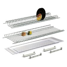 SCOLAPIATTI PER PENSILE IN ACCIAIO CROMATO cm. 86 - con vaschetta