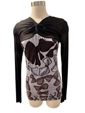 Maglione PAOLA FRANI stampa fiocco nero/bianco taglia 42