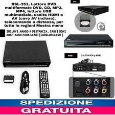 Lettore DVD multiformato DVD,CD,MP3,MP4,lettore USB + Cavo HDMI e TELECOMANDO 
