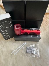 Pipa Vetro Alluminio Metallo Corpo Fumaiolo Portatile Tabacco Mano Pipa 4"