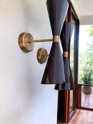 Coppia applique ottone - di, in
