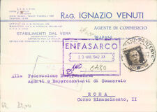 aa596 cartolina commerciale trapani citta'