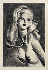 Donna mezza nuda, disegno