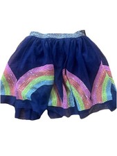 Gonna Lola + The Boys paillettes arcobaleno tulle bambina 4-5 rete glitter elastico in vita