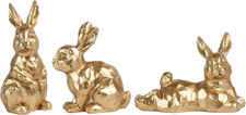 3Pcs Gold Bunny Easter
