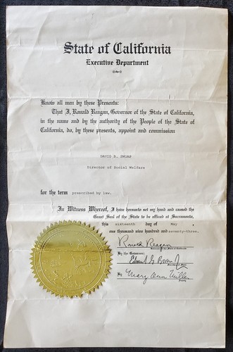 1973 ronald reagan autopen - ronald,